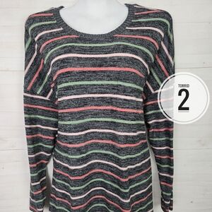 Torrid Size 2 Super Soft Stripe Sweater